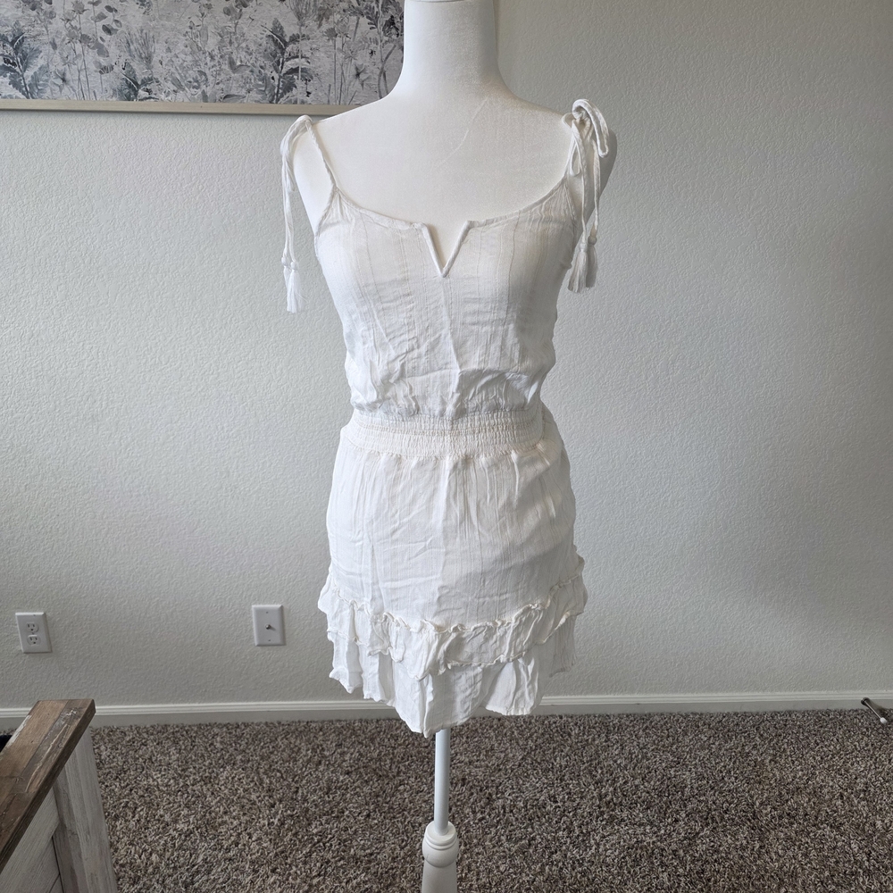 saltwater LUXE Cream Tie-Shoulder Sundress